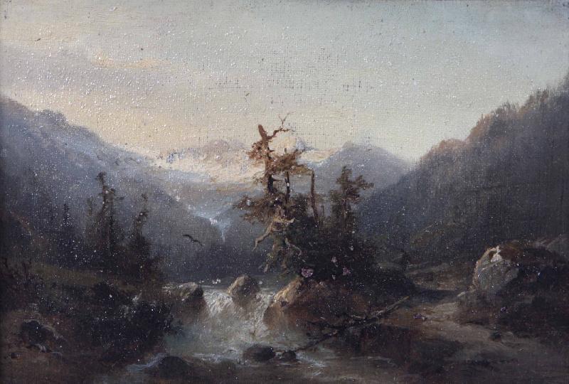 Johann Hermann Carmiencke A mountain stream Sweden oil painting art